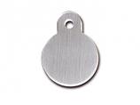 Engraved ID Tag:  Large Round Brushed Chrome