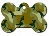 Engraved ID Tag:  Large Bone Shape Camo Bone Shape